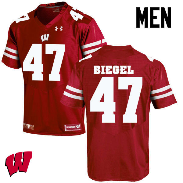 Wisconsin Badgers Men's #47 Vince Biegel NCAA Under Armour Authentic Red College Stitched Football Jersey OO40D20SD